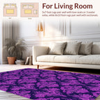 Purple Floral Damask Pattern Rug
