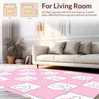 Pink Abstract Cloud Pattern Rug