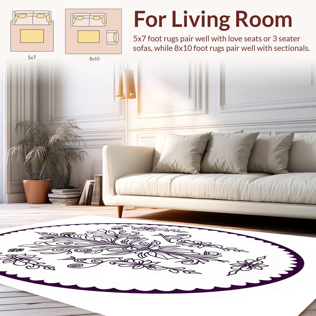 Damask floral medallion circular design Rug