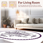 Damask floral medallion circular design Rug