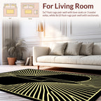 Bold Sunburst Geometric Design Rug