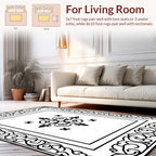 Ornate Scroll and Fleur-de-lis Medallion Rug