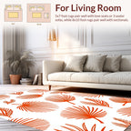 Tropical Palm Leaf Abstract Pattern Rug