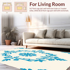 Classic Blue Floral Medallion Pattern Rug