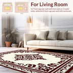 Elegant Scrollwork Medallion Traditional Design Rug