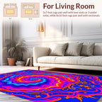 Vibrant Psychedelic Swirl Star Rug