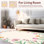 Pastel Floral Meadow Design Rug