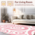 Pink Swirls and Triangles Pattern Rug