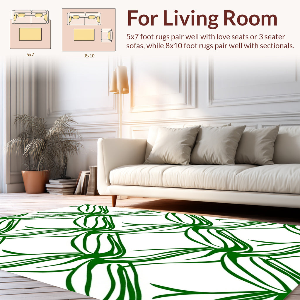 Green Vine Interwoven Pattern Rug