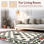 Ornate Floral Border Medallion Design Rug
