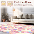 Soft Color Abstract Floral Pattern Rug