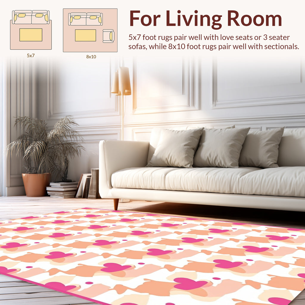 Abstract Heart Patchwork Pattern Rug