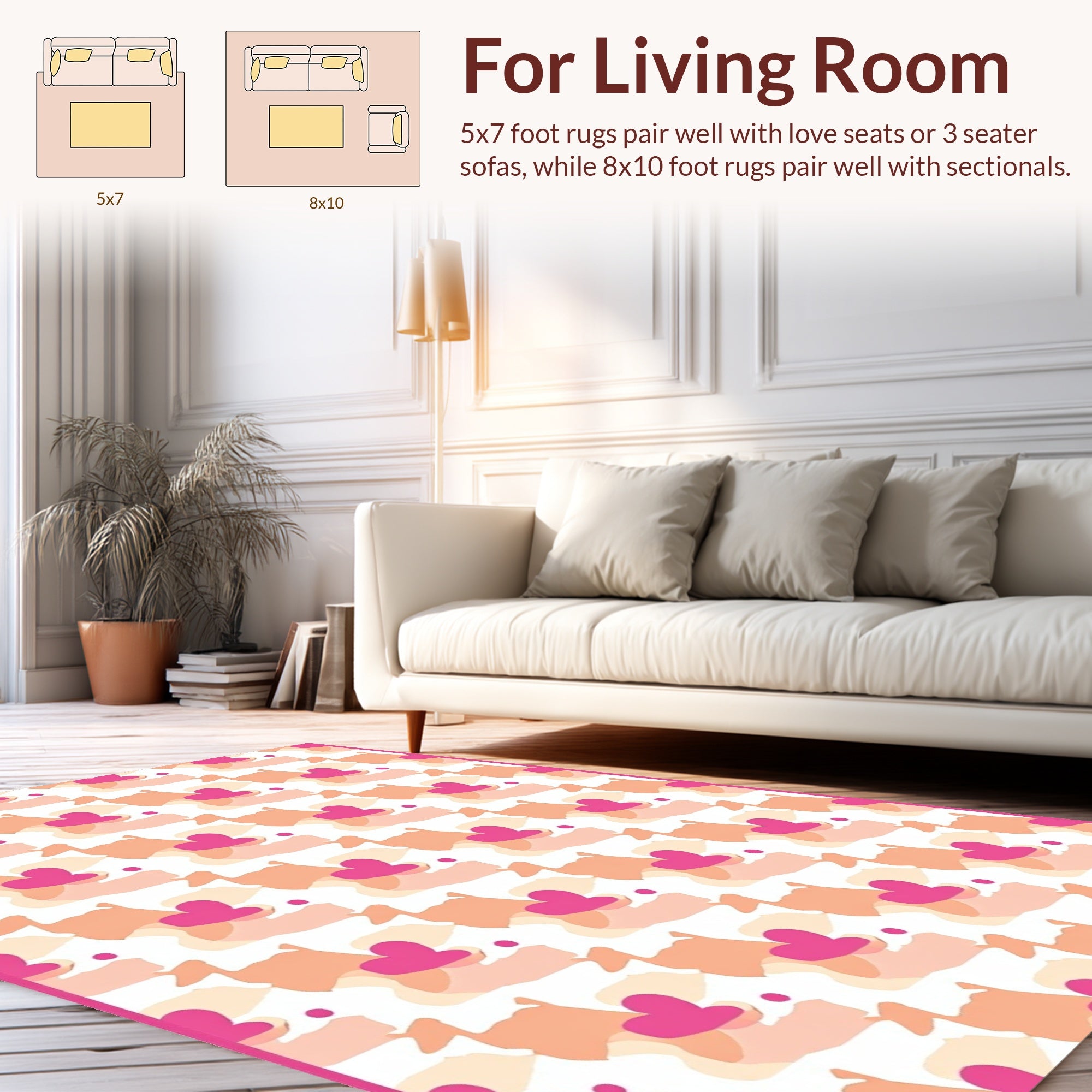 Abstract Heart Patchwork Pattern Rug