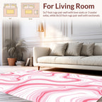 Abstract Pink Marble Swirl Pattern Rug