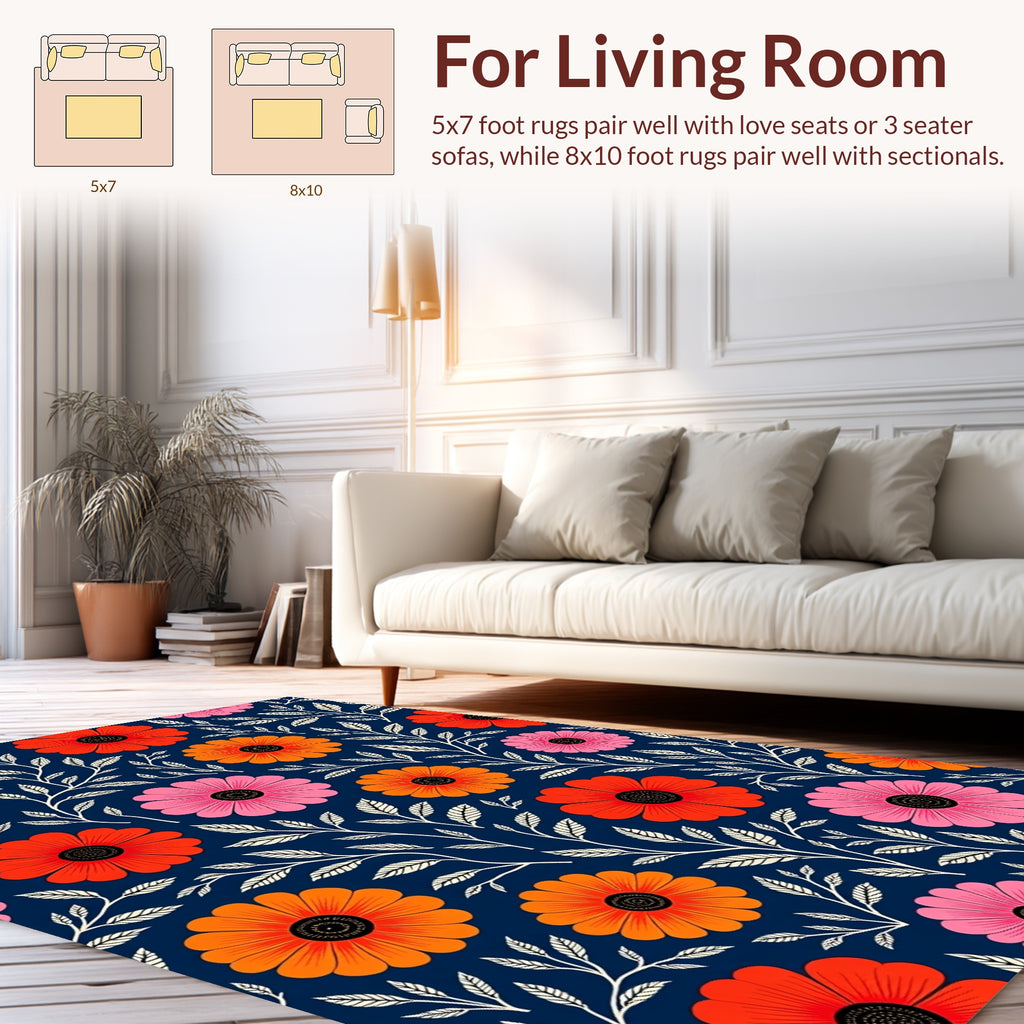 Vibrant Floral Branches Classic Rug