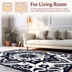 Dark Floral Symmetry Pattern Rug