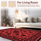 Bold Floral Inlay Rectangle Rug