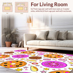 Whimsical Fruit Slice Star Pattern Rug