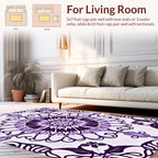 Ornate Purple Floral Mandala Pattern Rug