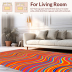 Vibrant Wavy Multi-Color Pattern Rug