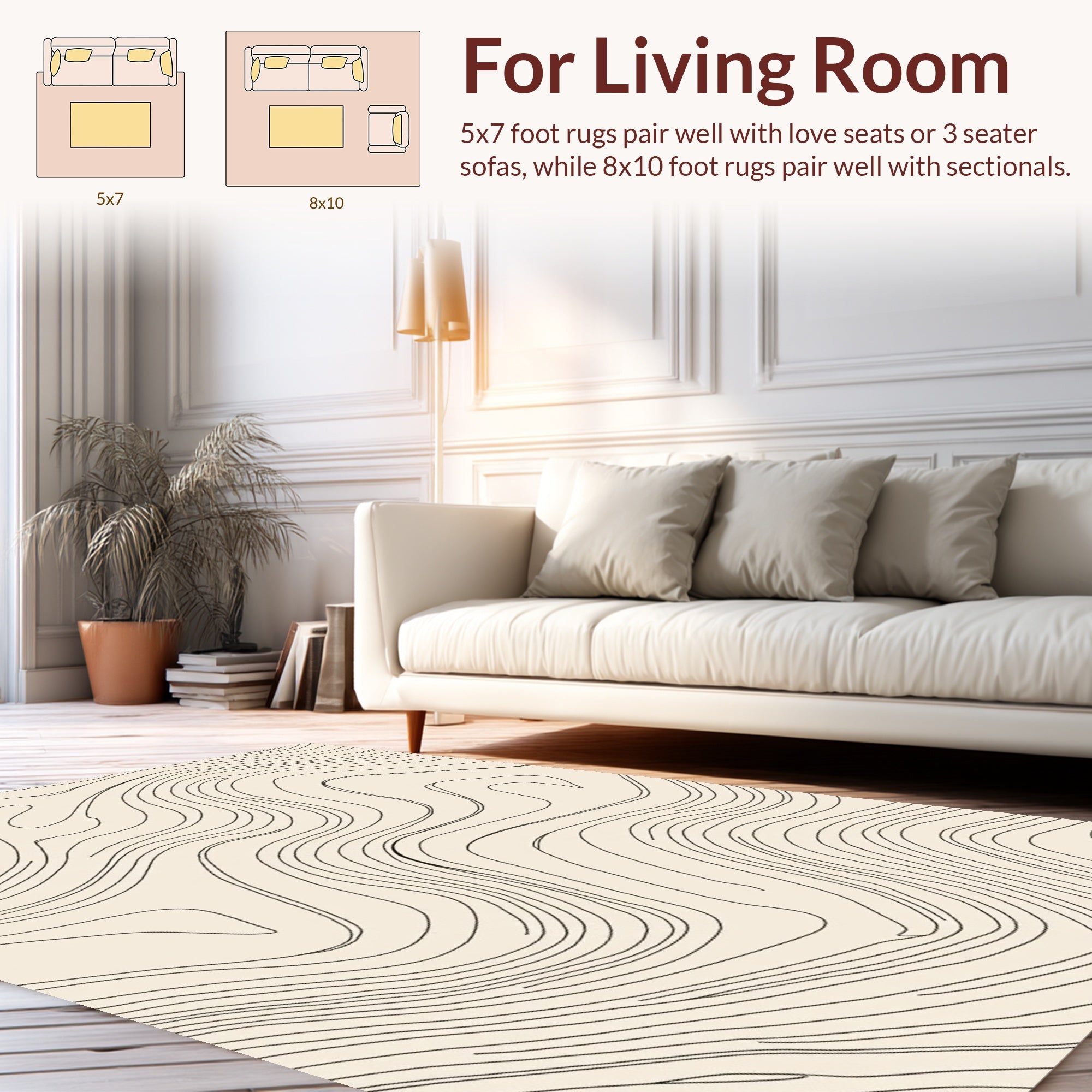 Abstract Contour Line Art Rug