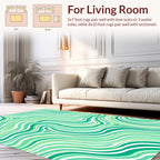 Green Swirl Abstract Pattern Rug