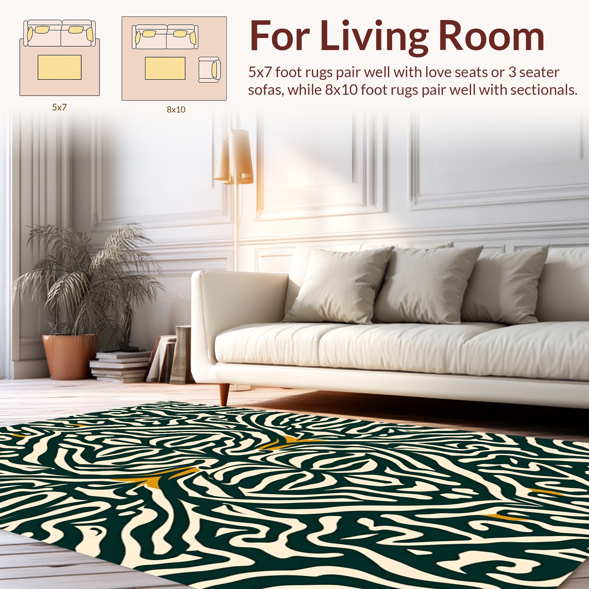 Abstract Zebra Patterned Design Rug