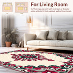 Intricate Floral Crimson Emerald Design Rug