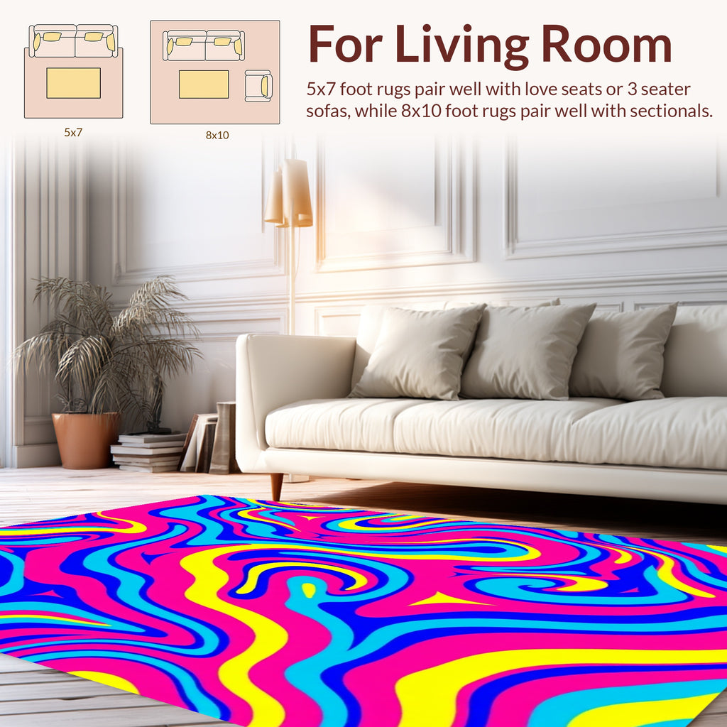 Vibrant Swirl 3 Color Design Rug