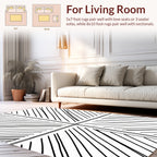 Abstract Black White Diagonal Lines Rug