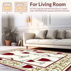 Elegant Wine Glasses Pattern Border Rug