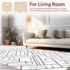 Abstract Interlocking Lines Geometric Design Rug