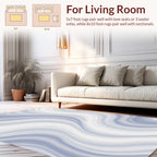 Swirling Blue White Abstract Design Rug