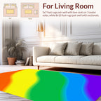 Rainbow Wave Colorful Abstract Design Rug