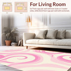 Soft Pink Swirls Abstract Design Rug