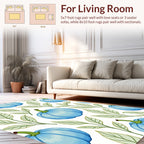 Blue Pumpkin Plant Pattern Rug