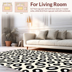 Abstract Spotted Cream Black Pattern Rug