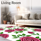 Rich Pink Rose Bud Garden Bouquet Rug