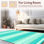Aqua Tones Striped Pattern Rug