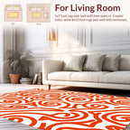 Bold Orange Swirl Abstract Pattern Rug