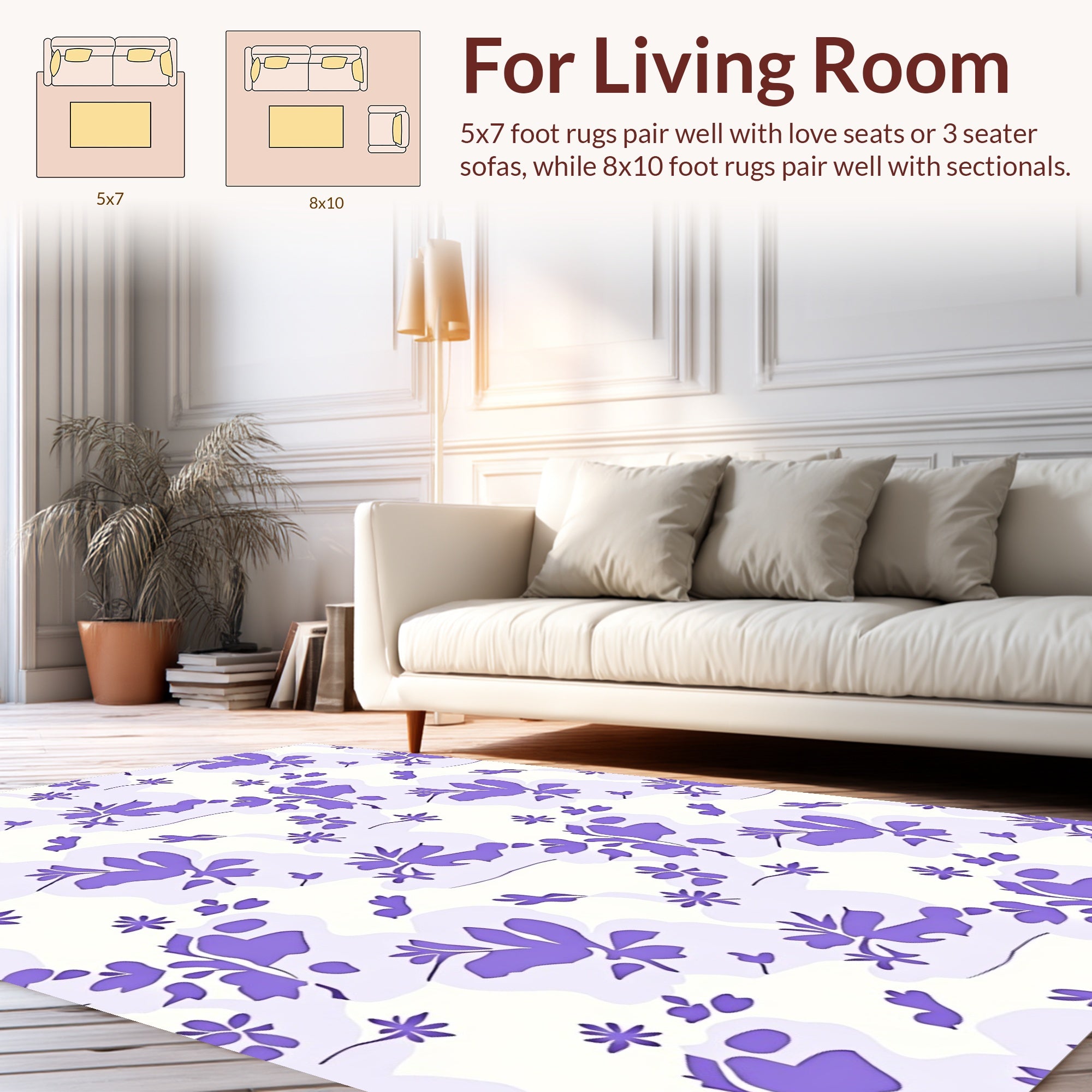 Lila Floral Cutout Pattern Rug