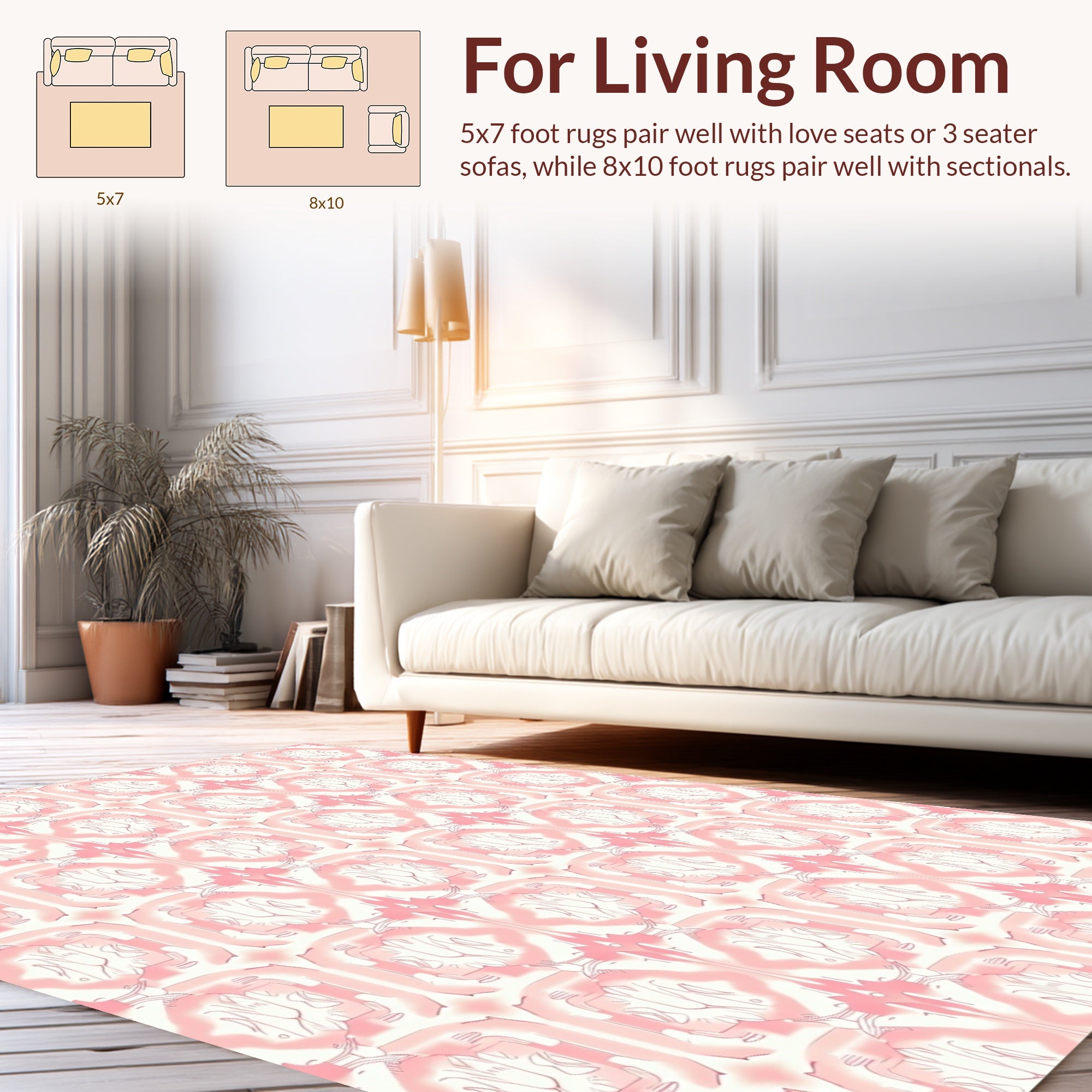 Sweet Pastel Geometric Design Rug