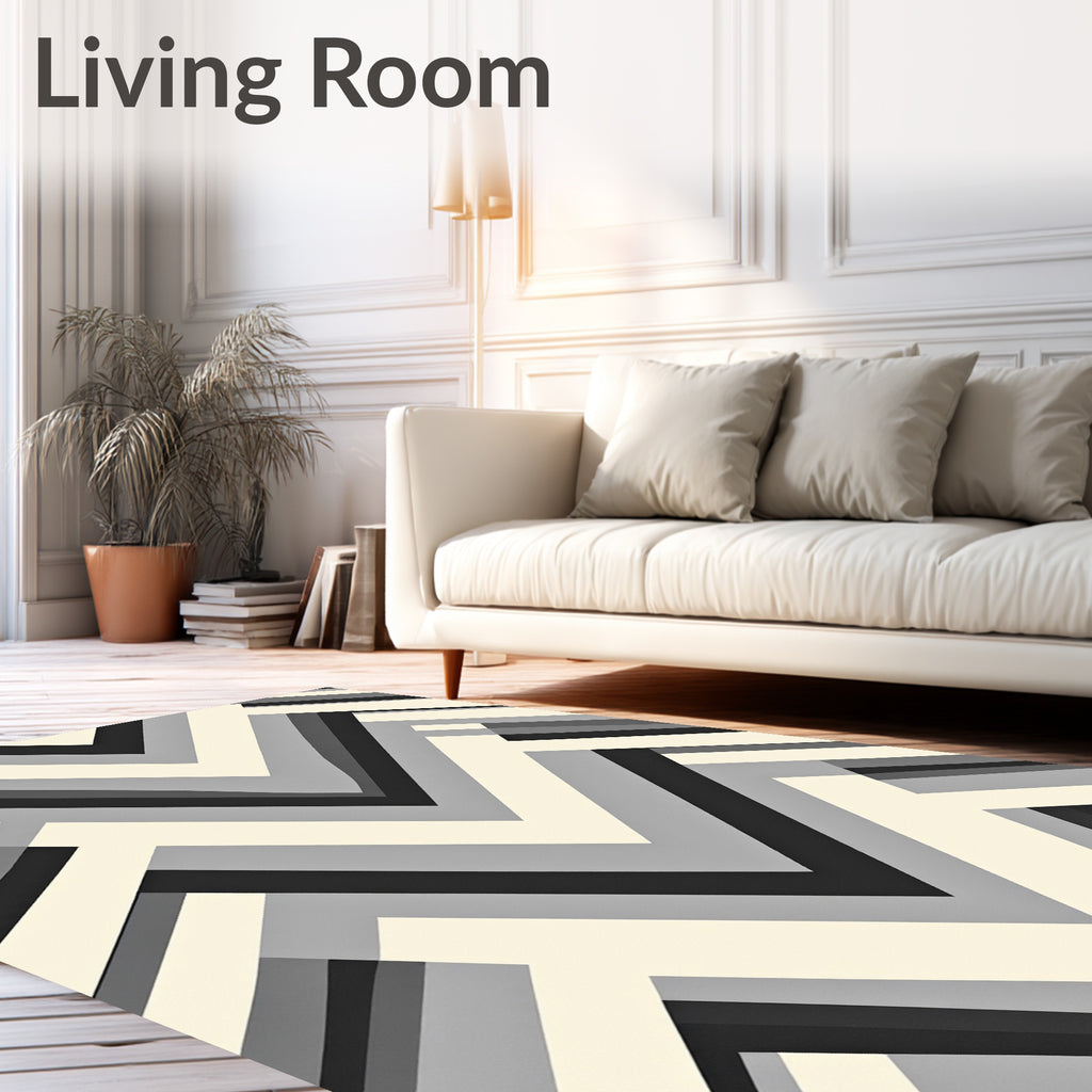 Geometric Chevron Stripe Pattern Rug