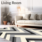 Geometric Chevron Stripe Pattern Rug