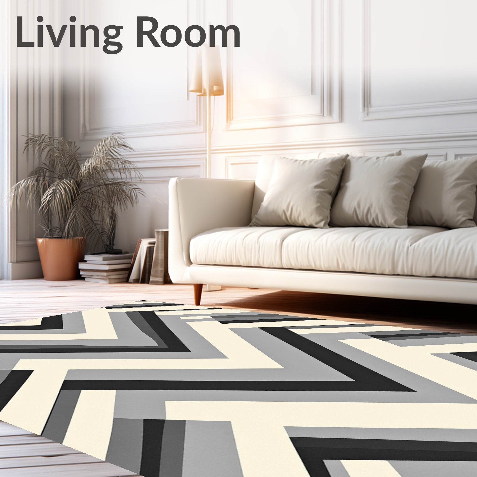 Geometric Chevron Stripe Pattern Rug