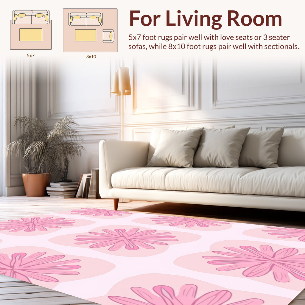 Pink Floral Pastel Pattern Rug