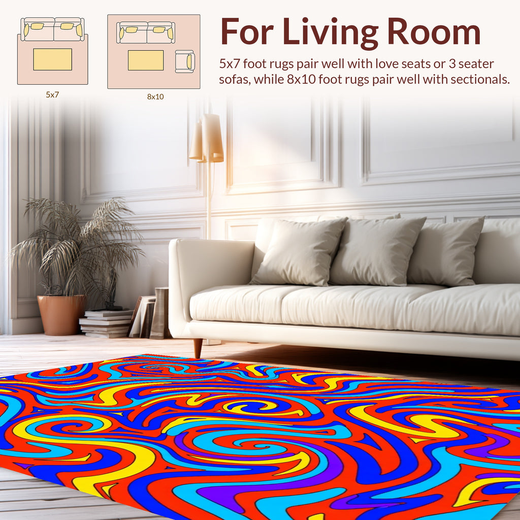 Vibrant Swirl Abstract Pattern Rug