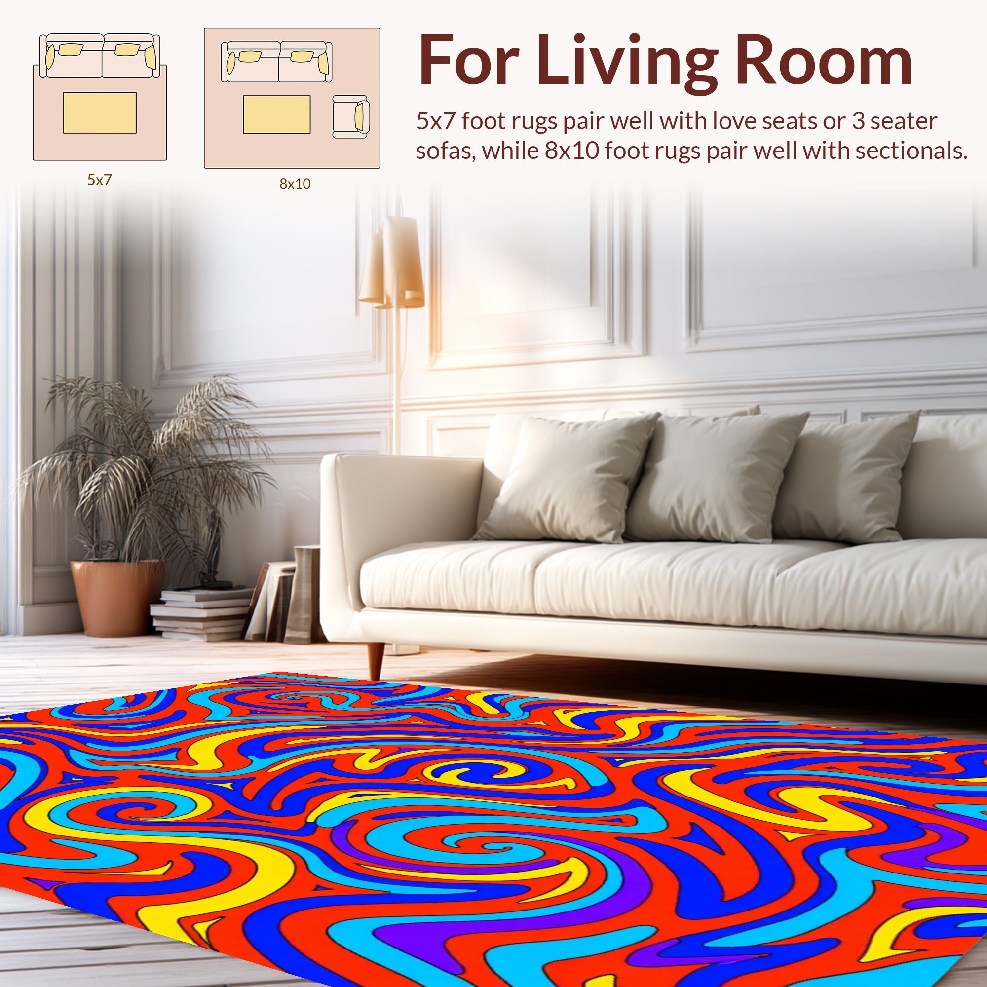 Vibrant Swirl Abstract Pattern Rug