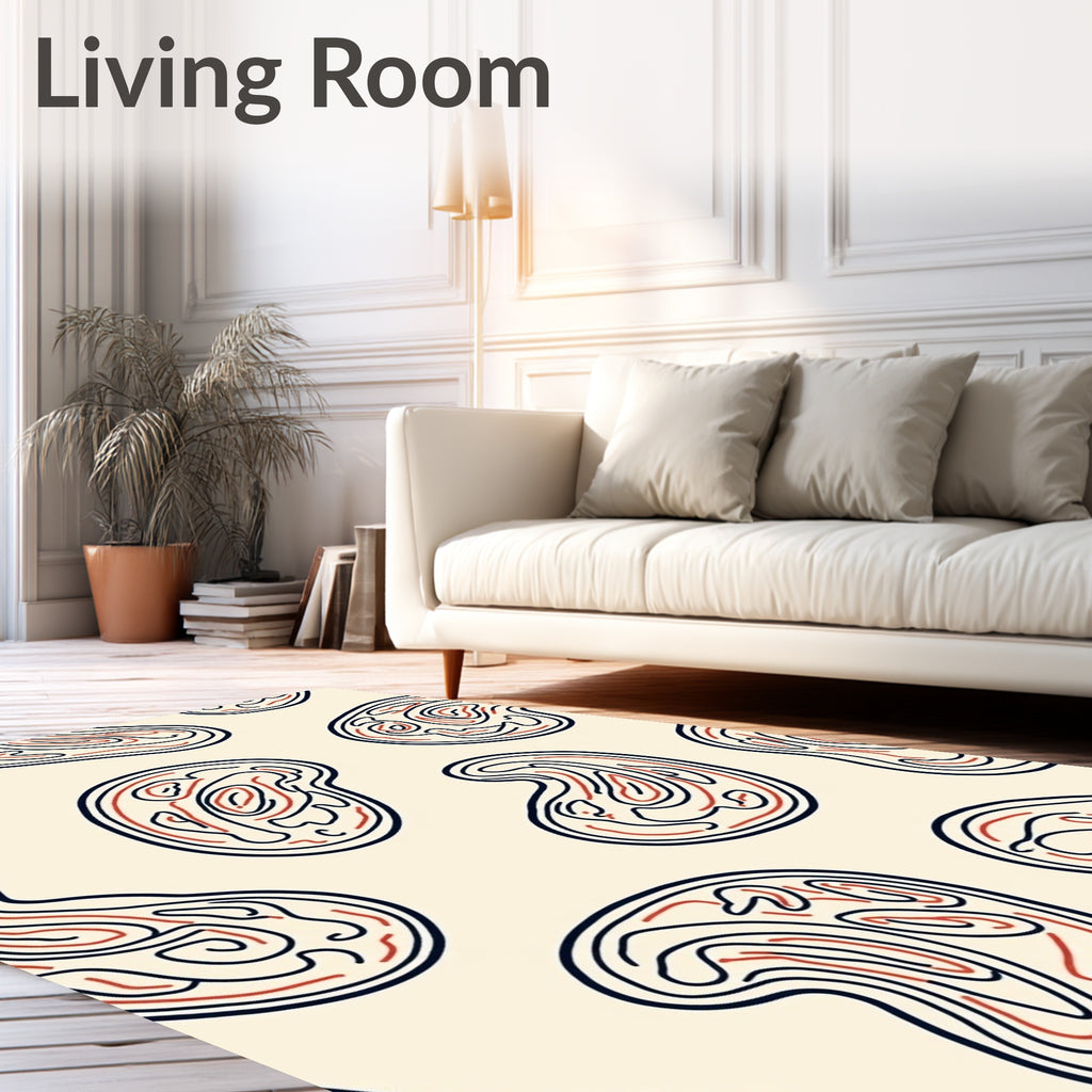 Abstract Organic Line Art Rug