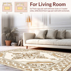 Ornate Floral Scrollwork Antique Style Pattern Rug